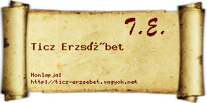Ticz Erzsébet névjegykártya